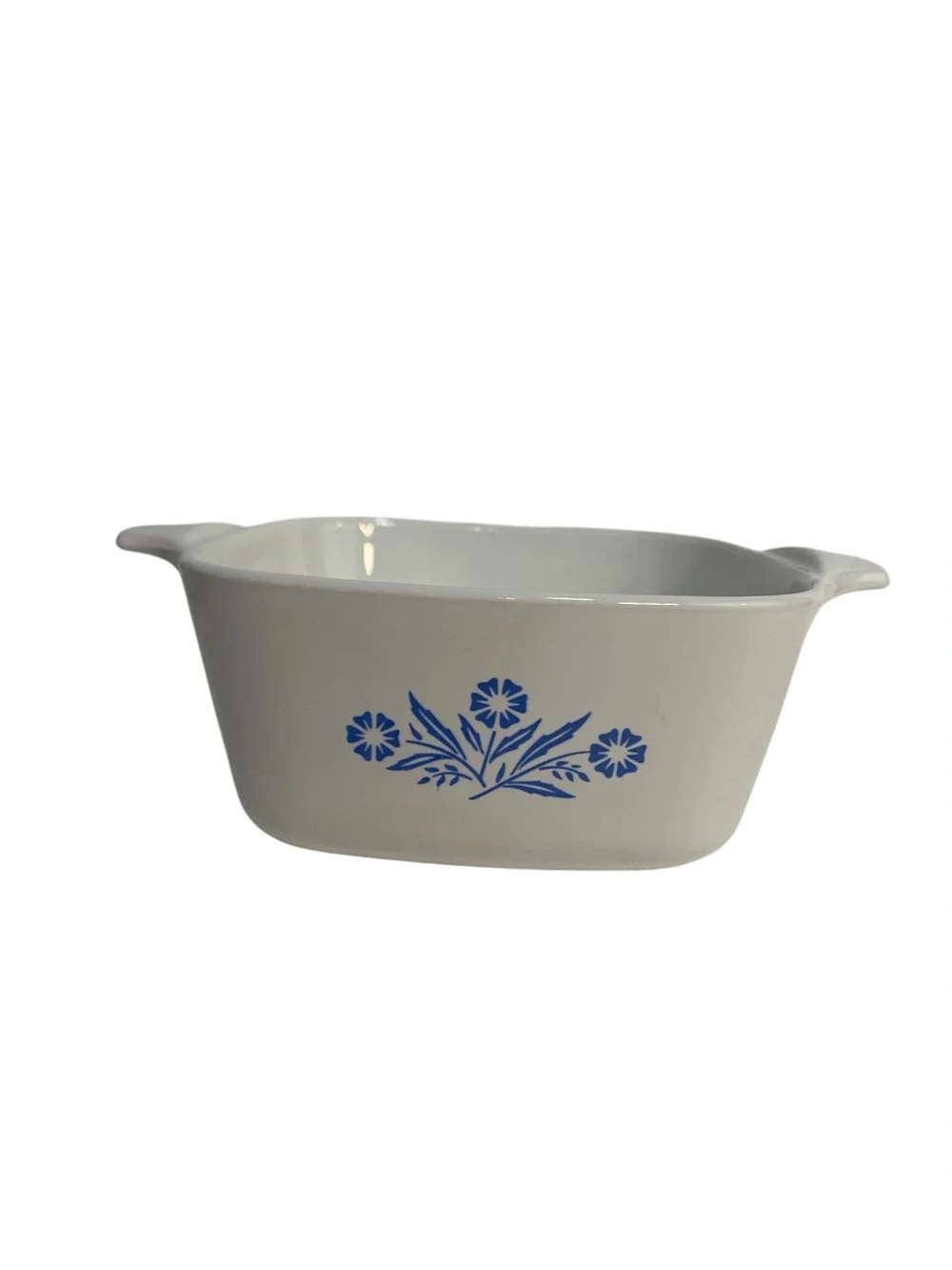Corningware White Ceramic Baking Dish with Blue Floral Pattern Blue Cornflower